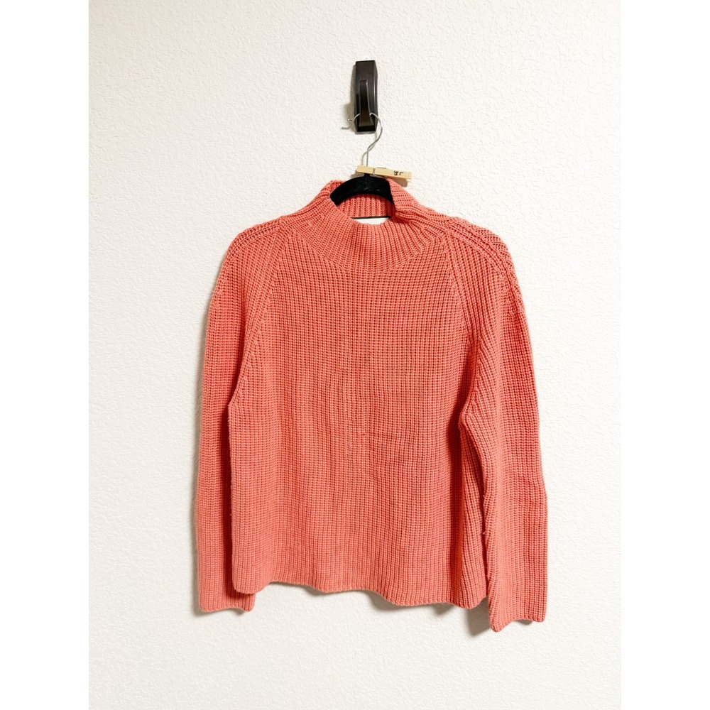 Alexis Womens Oggi Chunky Ribbed Knit Turtleneck Sweater Pullover Pink Medium - Picture 2 of 6